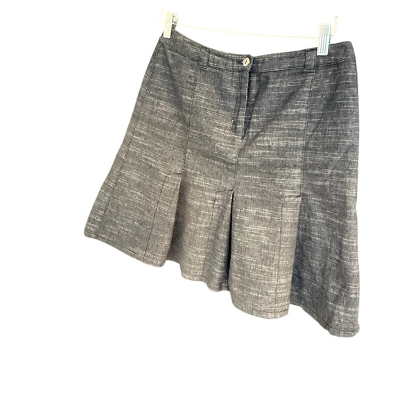 Etam (Ms. Etam) size 8 dark Gray/black pleated Y2K denim preppy A-Line Skirt - Picture 1 of 16